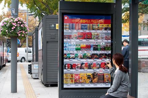 The grocer is extending the virtual stores to over 20 bus stops near universities
